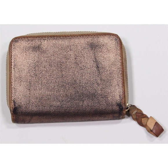 Paul Smith Metallic Gold Full Zip Around Leather Ladies Wallet - Picture 4 of 10